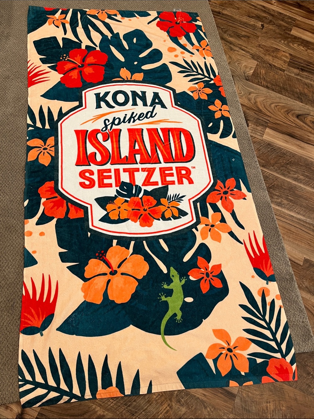 Kona Spiked Island Seltzer Beach Towel Tropical Print